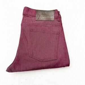 Naked & Famous Men's Red Skinny Guy Red Slim Fit Denim Jeans Size 34